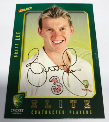 2008-09 SELECT CRICKET CARD ACB PLAYERS FOIL SIGNATURE CARD FS16 BRETT LEE