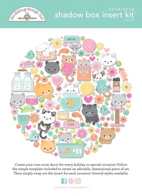 Doodlebug Design Shadow Box Insert Kit-Pretty Kitty