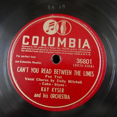 78 rpm KAY KYSER can`t you read between the lines / bell bottom trousers