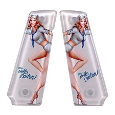 Custom 1911 Full Size Diamond Polish Ergonomic Acrylic Grips Hello Sailor