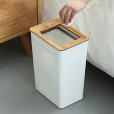 Cestino Per Spazzatura Da Tavolo Con Coperchio - 2L, Bianco, Per Scrivania, Bagno, Auto - Foto 7