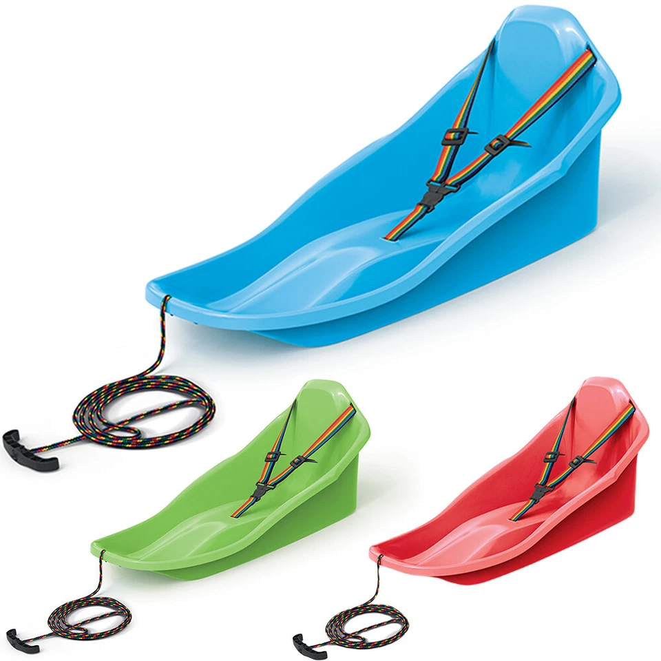 Schlitten Kinder bis 3 Jahre Sicherheitsgurt Zugseil Bob Rodel TOPO 72x37 cm