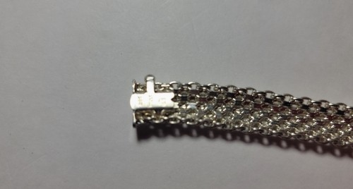 Estate Sterling Silver Bracelet Made In Italy 7.25 " SB#30 - Picture 3 of 5