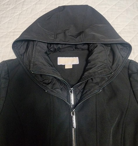 Giacca cappotto Michael Michael Kors donna con cappuccio impermeabile anorak nero medio - Foto 3 di 14