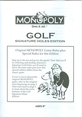 2005 Monopoly Golf Signature Holes Edition Replacement Game Pieces