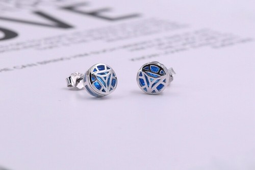 Iron Man Arc Reactor Stud Earring 925 Sterling Silver Cosplay Jewelry - Picture 4 of 7