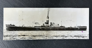 1939 PRESS PHOTO: BRITISH SHIP MANGALORE SUNK BY FLOATING MINE FP503