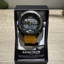 Armitron Sport Men's Watch Japanese Quartz Waterproof, Yellow/Black, 20/5372 Q2