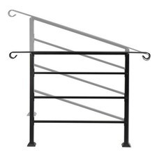 Handrails for Outdoor Steps Wrought Iron Handrail Fits 1 to 4 Steps Garden ,Home