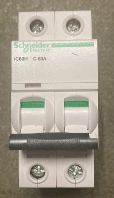 Schneider A9F54263 63A DP C TYPE ACTI 9 MCB