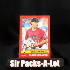2025 Topps Heritage Red Border Parallel Cristian Mena 134 RC Diamondbacks + Base