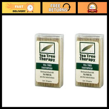 Tea Tree  Menthol Toothpicks - 100 Count 2-Pack  Freshens Breath  Cleans Te