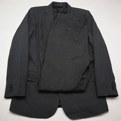 Lands End 40R 36x34 Gray Stretch Wool Mens Jacket Pants Suit