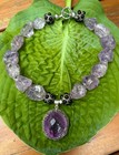 185ct Rose De France Amethyst and Garnet Necklace, Sterling Silver — photo 10
