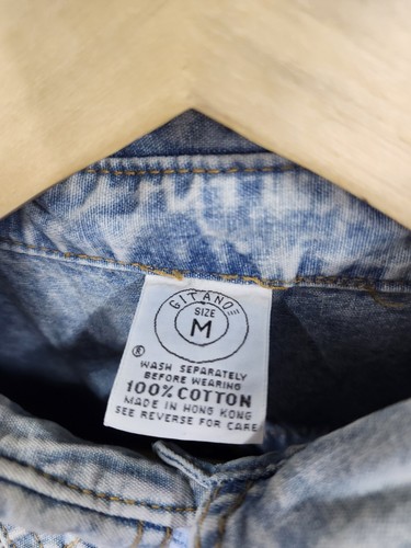 Vintage 90s Gitano Denim Button Up Shirt With Patches Very Unique Piece 🔥 - Picture 4 of 7
