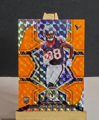 2022 Mosaic #317 John Metchie III RC REACTIVE ORANGE PRIZM Texans Rookie Card