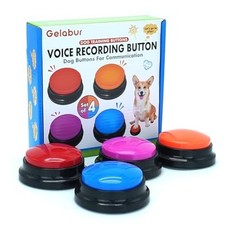Interactive Set of 4 Voice Recordable Dog Communication Buttons for Training