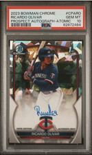 2023 Bowman Chrome Ricardo Olivar Atomic Refractor Auto #60/100 PSA 10 Gem Mint