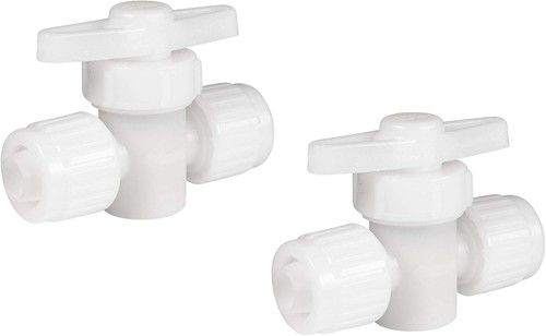 2pcs 1/2 Inch Compression Stop Valve 2 Way Shutoff Pex Plumbing Fitting