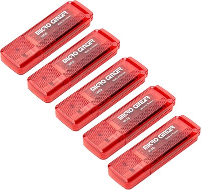 INLAND Micro Center Super Speed 5 Pack 16GB USB 3.0 Flash Red - x 5 