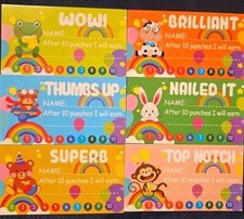 360 PCS Punch Cards Incentive Loyalty Reward Card for Classrooms etc. FREE SHIPN
