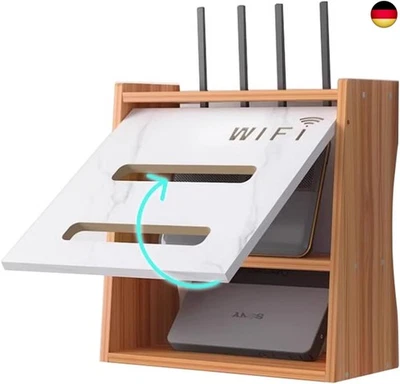 PUIOTEAI Router Schrank - WiFi Aufbewahrungsbox und Wandregale, Kabel Organizer für