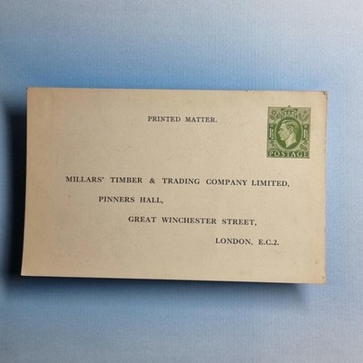 London Postkarte um 1940 Holzhandel Geschichte Millars Trading Co Stimmkarte