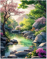 Galmcook Malen Nach Zahlen Erwachsene Landschaft - Flusslandschaft Malen Nach Za