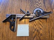 Starrett 4pc #4 490 Combination Square Protractor Center Finder 12"