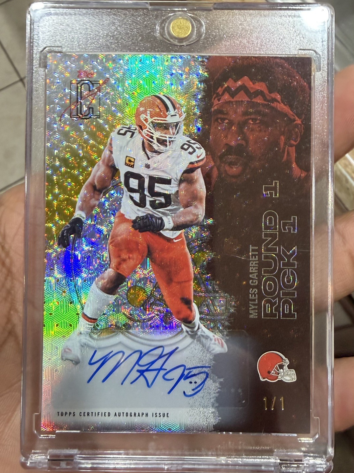 2025 Topps Signature Class Football Myles Garrett 1-of-1 Superfractor Autograph