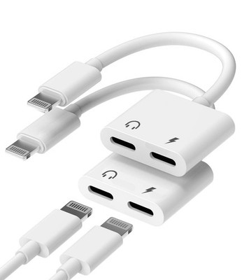 Dual Lightning Jack Dongle for iPhone Headphone Adapter 2in1(2pack) Audio Cha...