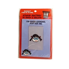 Y2K Stupid Factory David Goliath Trendy Wendy 2 Pc Magnet Photo Frame Funny Gift