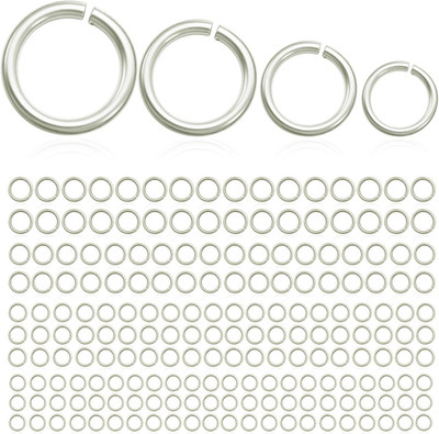 300pcs Gold Plated Jump Rings 4-7mm 20G Jewelry Making Repair Findings Set