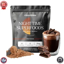 MoonBrew Magnesium Sleep Cocoa | Melatonin-Free Relaxing Night Drink Mix 7oz