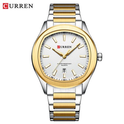CURREN Fashion Brand Men's Watch with Stainless Steel Band Quartz Wristwatch