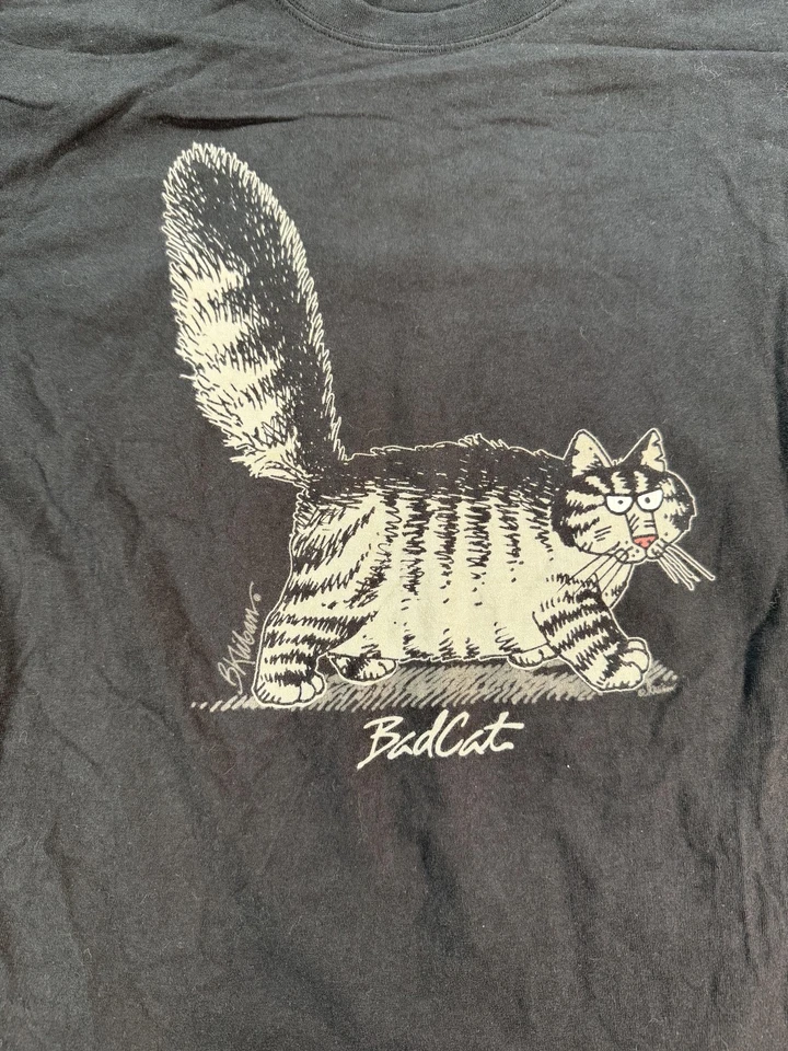 Vintage B Kliban BadCat Crazy Shirts Shirt Mens Medium Black Graphic Cartoon Cat - Image 2 of 4