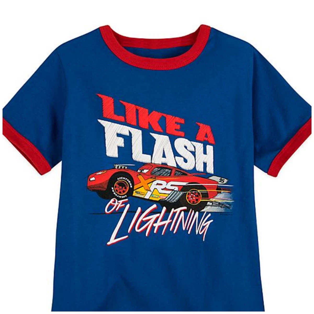 Lightning McQueen Ringer T Shirt for Boys Size S 5 6 eBay