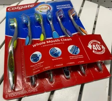 Colgate Total Advanced Whitening Toothbrush Set of 6 Whole Mouth Clean Medium