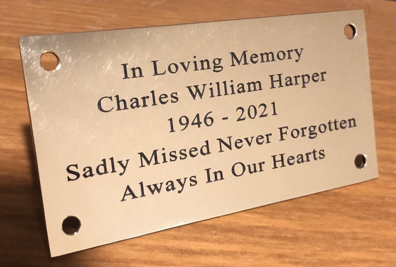 100mmx50mm Personalised Laser Engraved Brass Plaque/Name plate. eBay