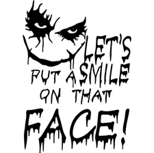 Vinyl Decal Car Truck Sticker Wall Batman Harley Quinn Joker Smile On That Face