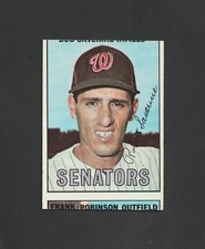 1967 Topps Bob Saverine ~~ FRANK ROBINSON ~~ Wild Miscut!  Must See!
