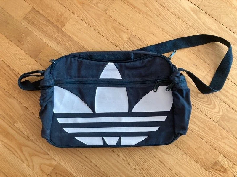 Adidas Messenger Bag Navy Blue White Trefoil Logo Airliner Sports