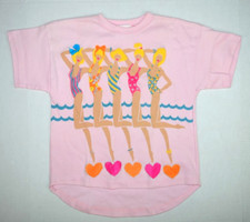 Vintage T-Shirt Tickle Me New York Size S/M 80s Beach Girls Puff Paint Made USA