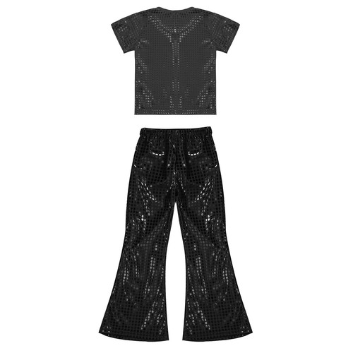 Outfit da discoteca per bambini ragazze set palco festa girocollo lucido - Foto 9 di 64