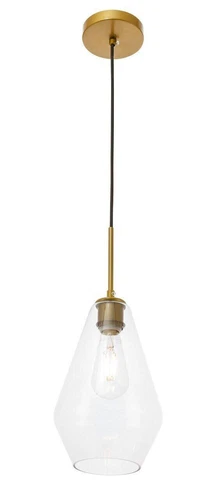 Pendant Brass and Black Modern Light Glass Shade Kitchen Ceiling Hanging Fixture - Picture 7 of 12