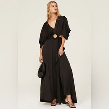 3.1 Phillip Lim Black Satin Cutout Keyhole Ga...
