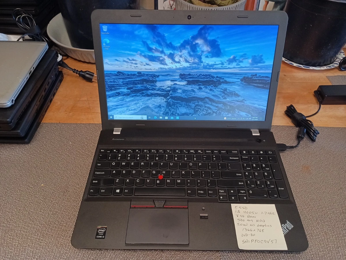 Lenovo ThinkPad E550 500 gig HDD HD 15.6 Display Intel i3-4005U 1.7GHz 8GB Ram