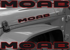 (2) MOAB Fender Graphics Decals  FITS Jeep Wrangler Dual color