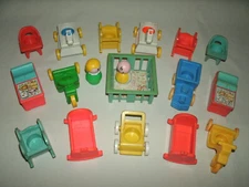 Vintage Lot of Fisher Price Baby Furniture Tricycles 1 Baby and 1 Other Person