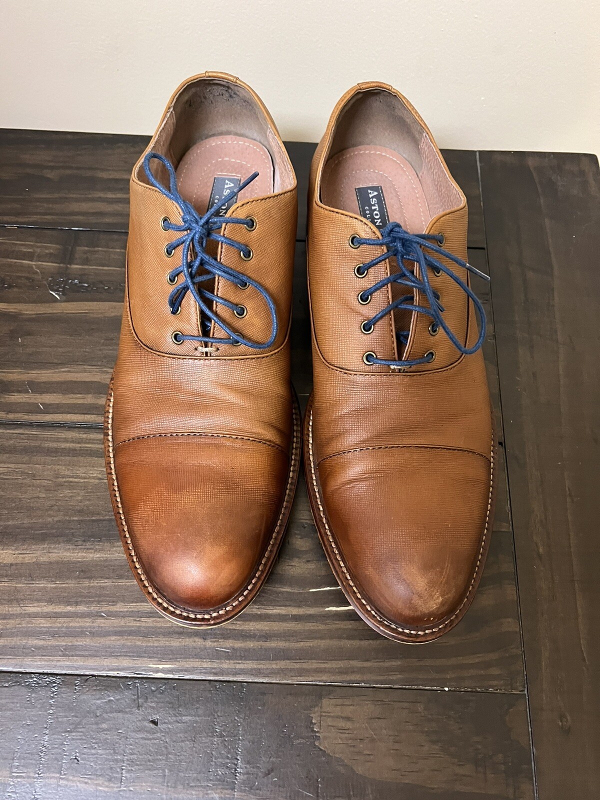 aston grey brown dress shoes